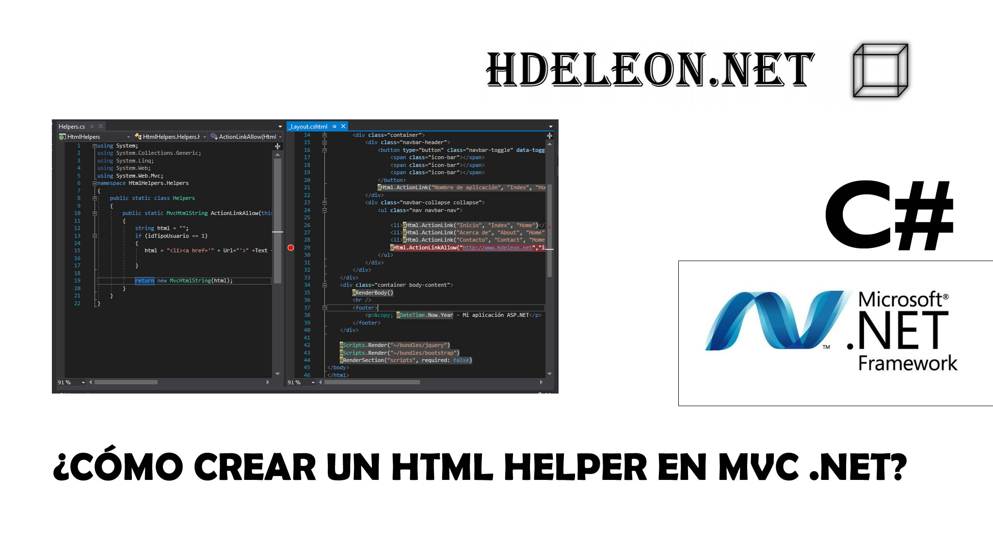 ¿Cómo hacer un HTML Helper en MVC .Net? | C# .Net