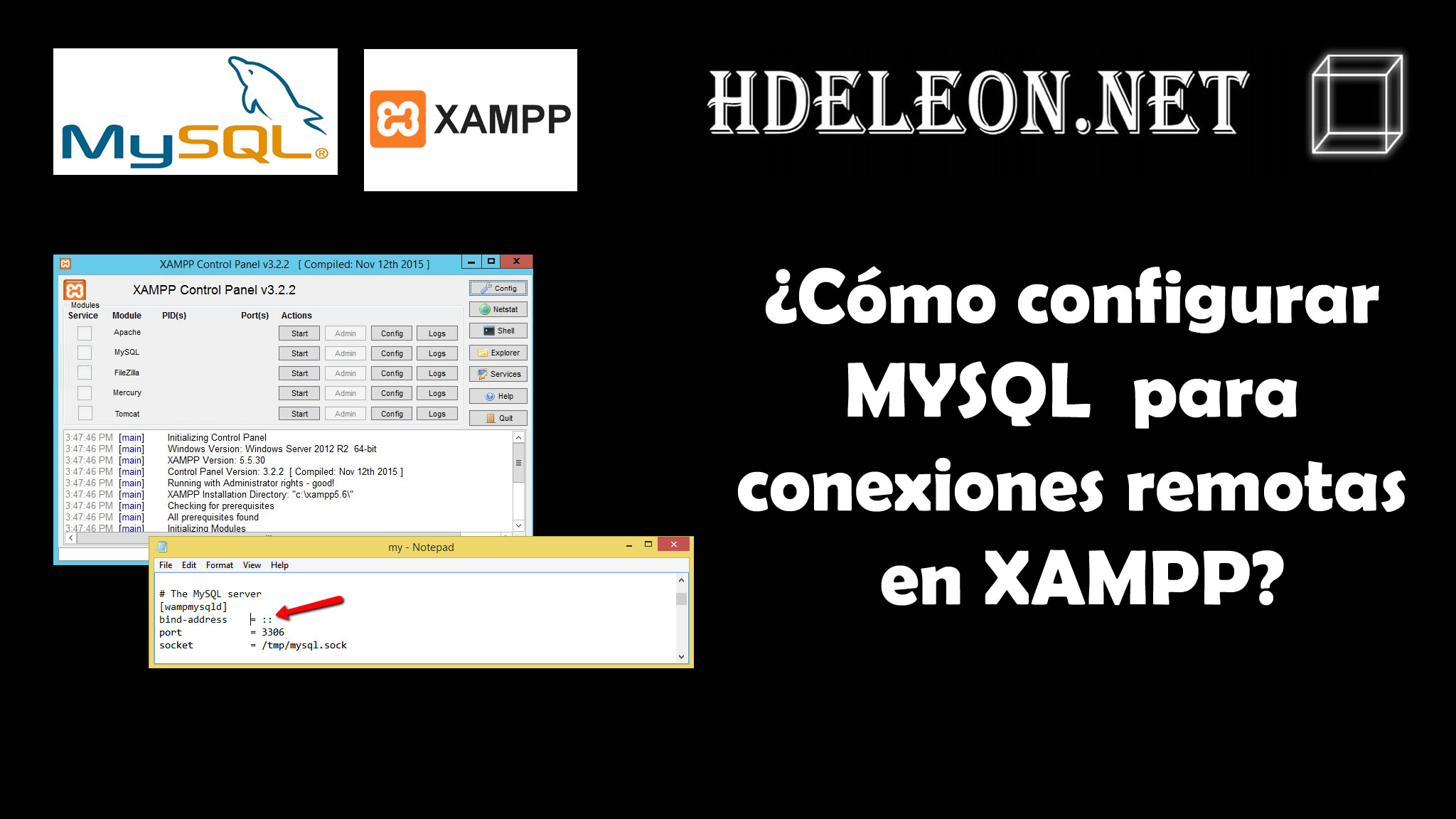 ¿Cómo configurar MYSQL para conexiones remotas en XAMPP?, Windows #mysql