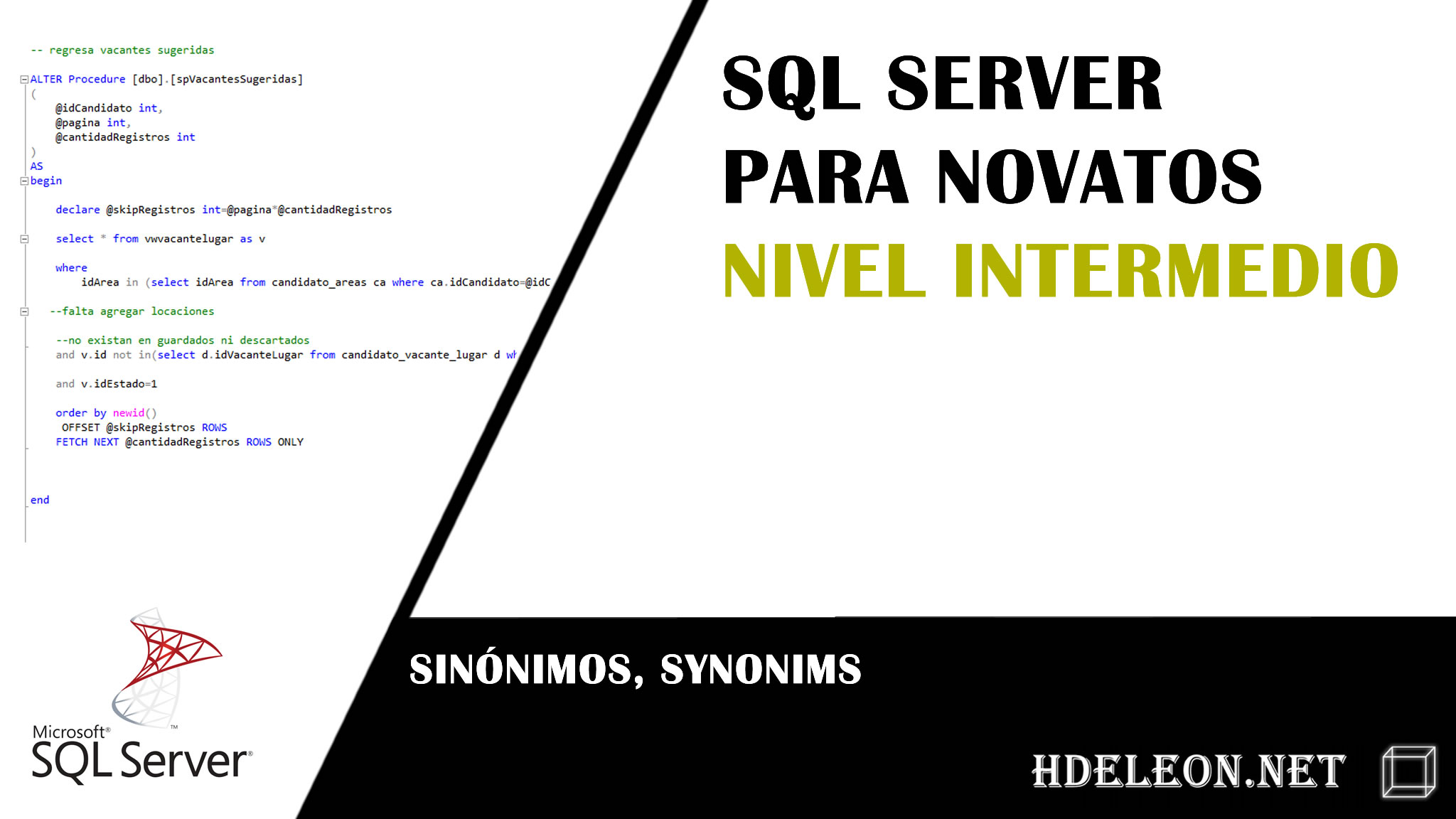 Curso gratuito de Sql Server nivel Intermedio, sinónimos, synonyms #1
