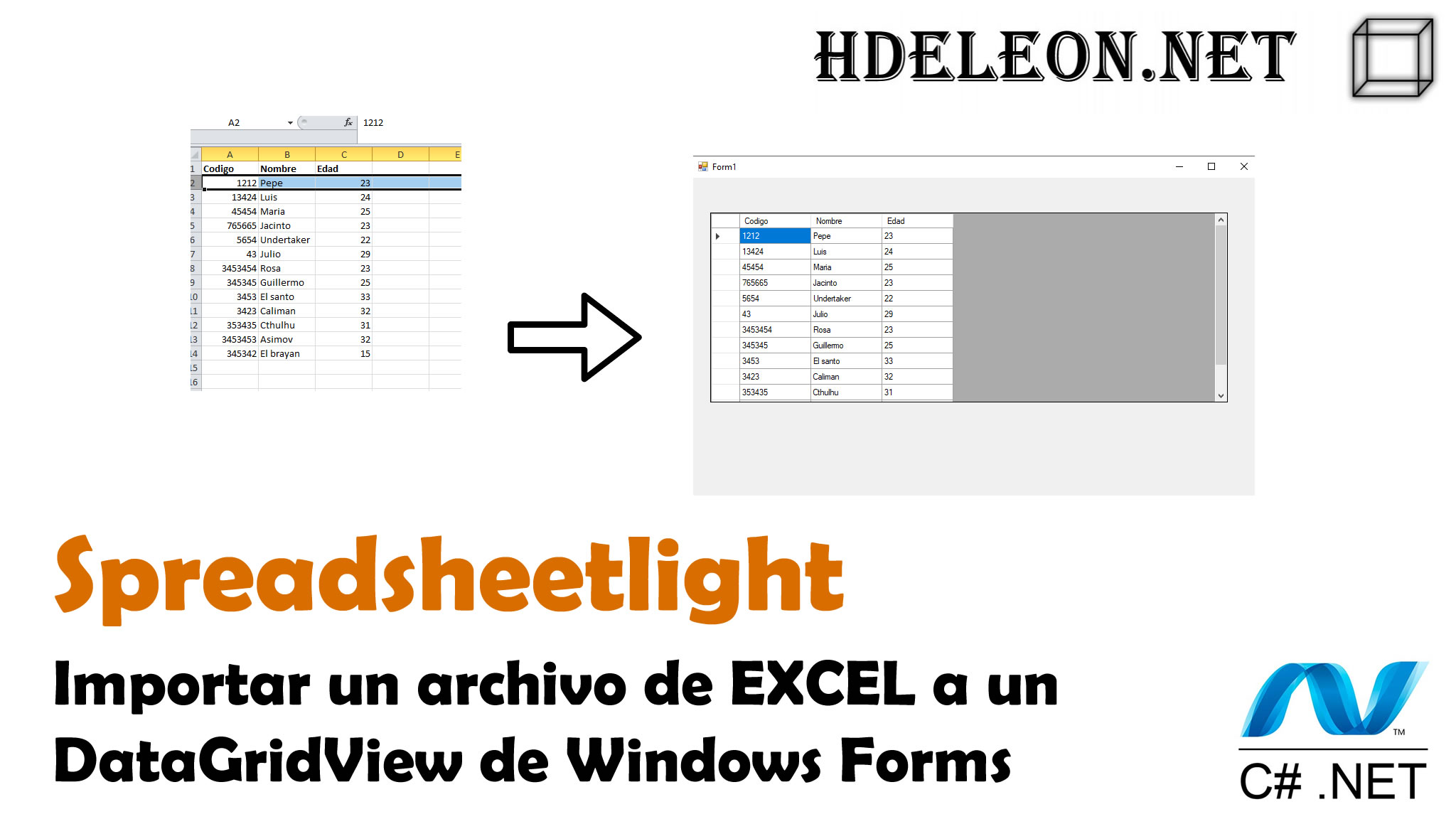 Importar el contenido de un archivo de Excel a un DataGridView de Windows Forms