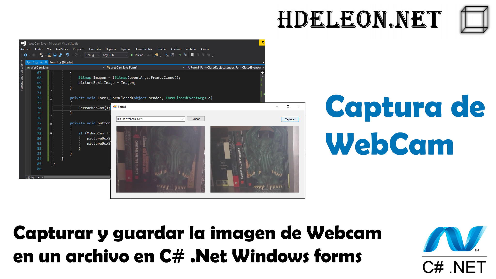 Capturar y guardar la imagen en Webcam en un archivo en C# .Net Windows Forms