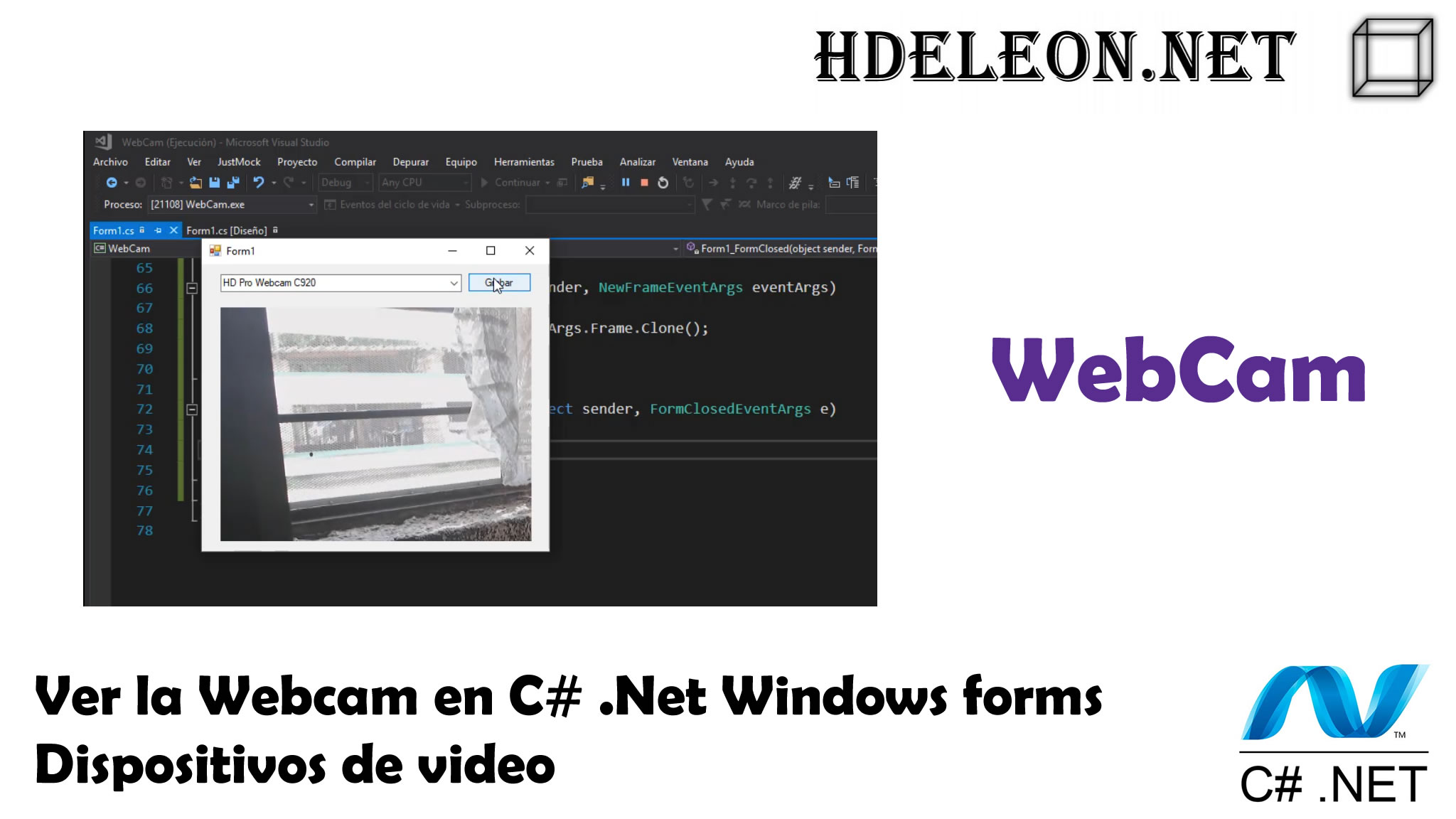 Ver la Webcam en C# .Net Windows forms, dispositivos de video